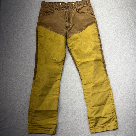 Wrangler Other - Wrangler Pro Gear Carhartt Style Work Pants Brown Yellow Overlay Size 34x34